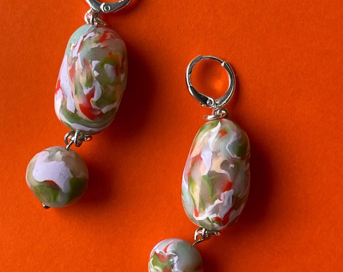 Marbled Bead Earrings