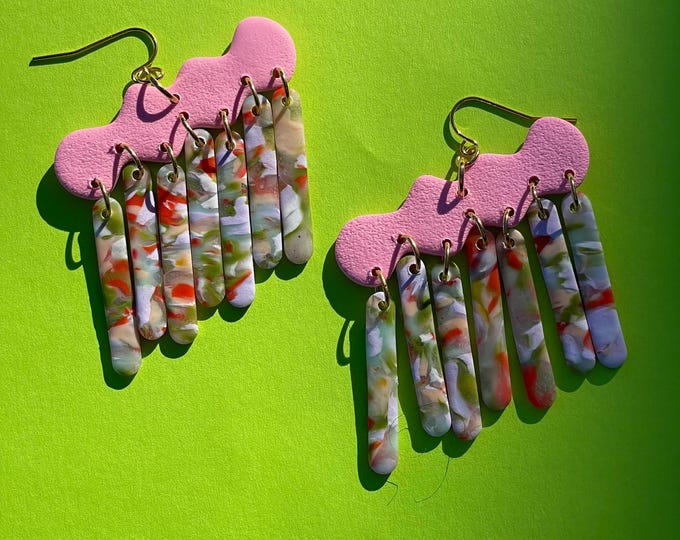 Hindsight - Soft Pink with Marble Dangles