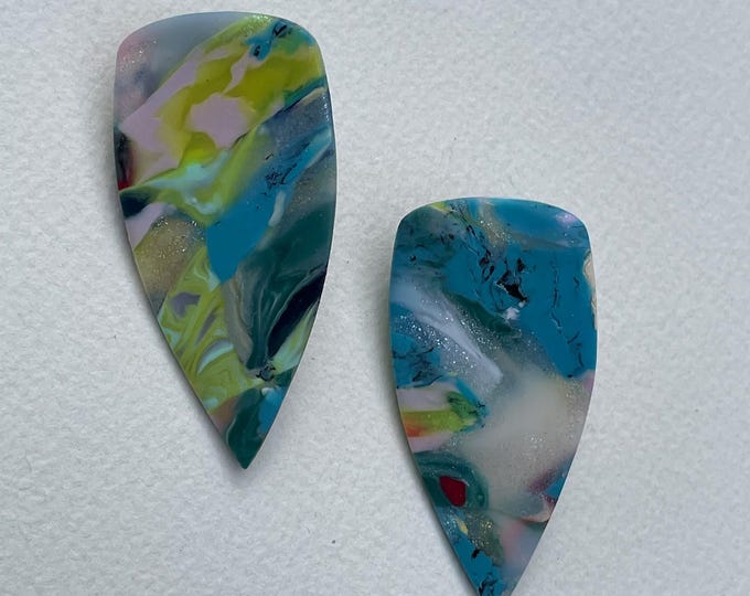 Earth Water Marble Shield Studs
