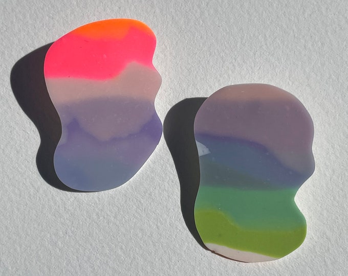 Neon Marble Studs 2