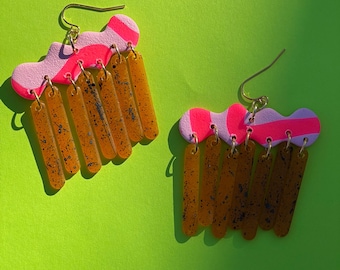 Hindsight - Hot Pink, Soft Pink and Amber Translucent Splatter