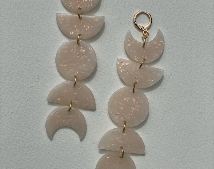 Opal Moon Phase Earrings