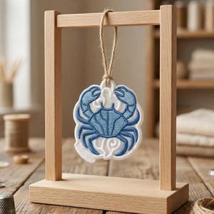 Seashell Blue Crab ornament Embroidery Design | Sea Creature Pattern Ocean Marine Digital Machine File Embroidery Art