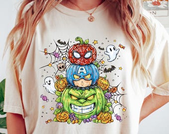 Superhero Halloween Shirt, Pumpkin Hero Tee, Comic Halloween T-Shirt, Spooky Pumpkin Shirt, Cute Halloween Graphic Tee, Trick or Treat Shirt