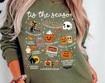 Tis the Season Halloween Shirt 2026, Spooky Season T-Shirt, Pumpkin Spice Halloween Tee, Witch Ghost Fall Shirt, Retro Halloween Graphic Tee