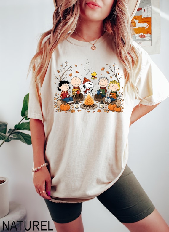 Peanuts Fall Shirt 2026, Snoopy Campfire Shirt, Charlie Brown Autumn Tee, Cozy Fall Shirt, Pumpkin Season T-Shirt Peanuts Thanksgiving Shirt