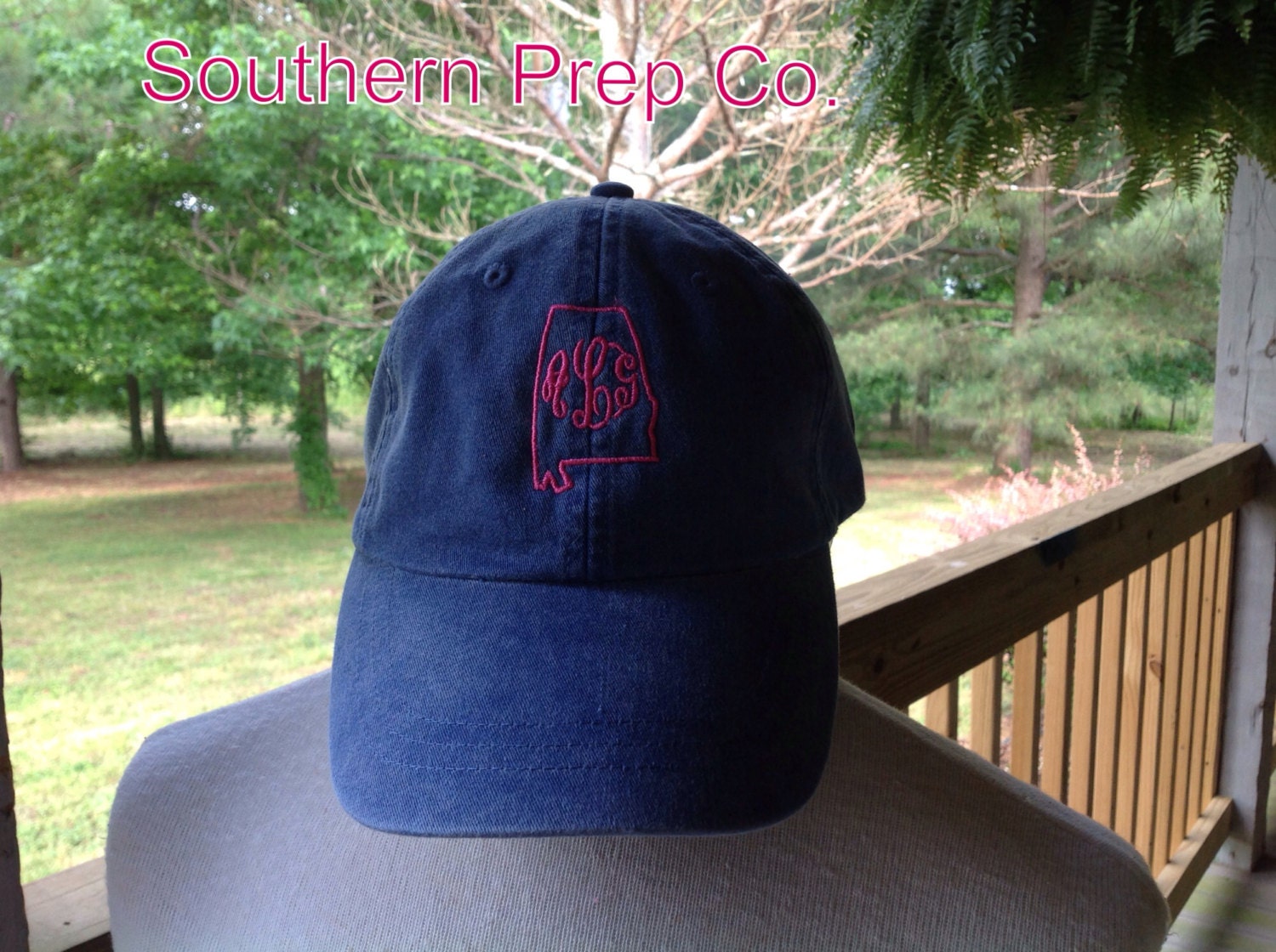 State Love Monogrammed Baseball Cap Etsy