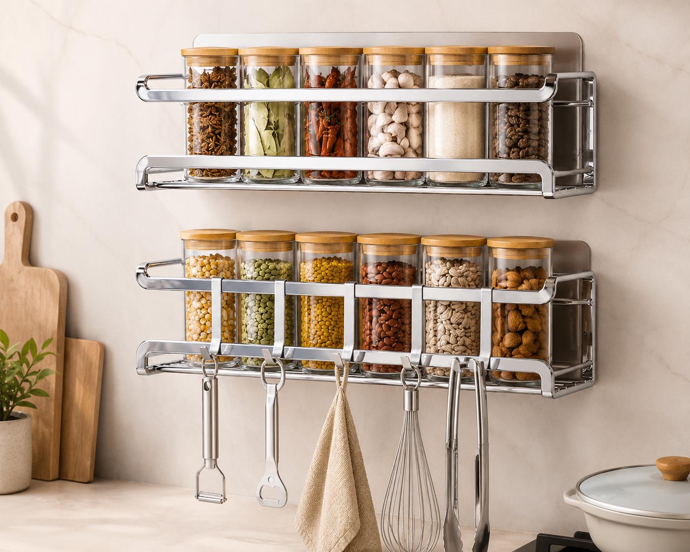 wall mounted spice rack white
