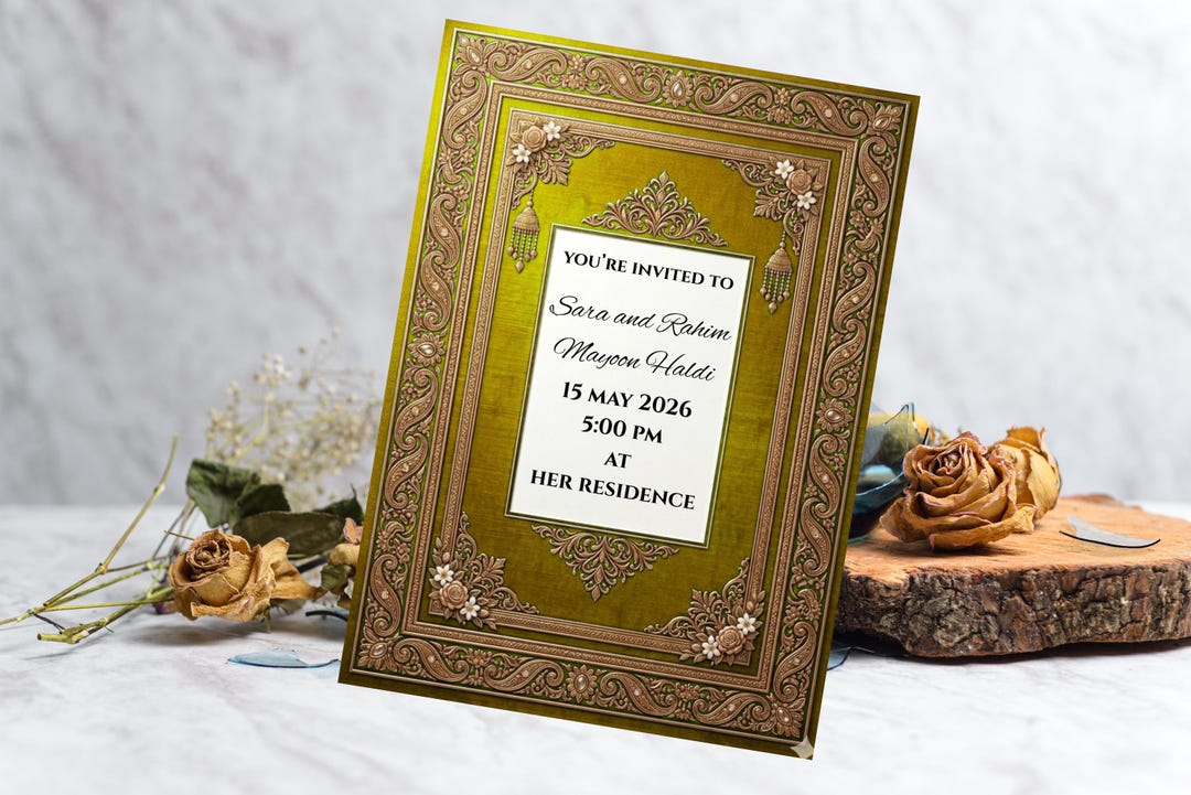 Mayoon Card Sample Haldi Invite | Royal Mayoon Card | Digital Invite | Indian Wedding ...