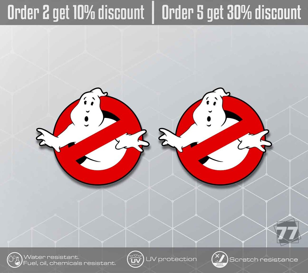 Ghostbusters Sticker Set of 2, Waterproof Vinyl Decals, High Quality ...