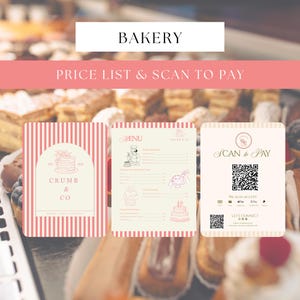 Editable Bakery Price List and Scan to Pay Sign Bundle (Digital Download)