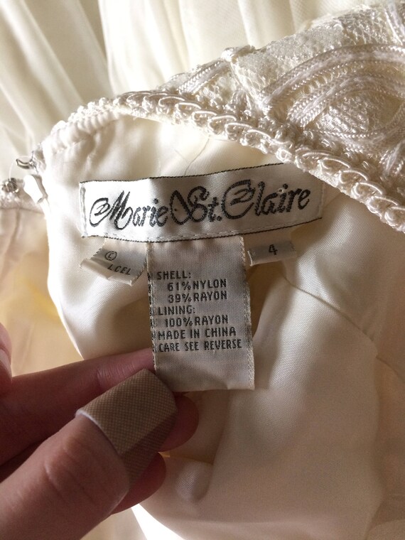 80s Marie St. Claire wedding gown sz 4 - image 5