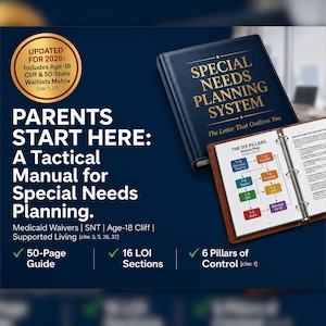 Special Needs Caregiver Binder | Letter of Intent Template | Age 18 Transition Guide | Autism Planning
