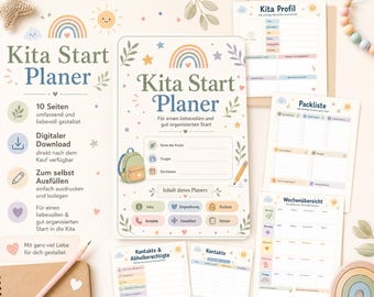 Printbare Kita Startplanner PDF | Wenperiode, paklijst, weekoverzicht & Kita-profiel