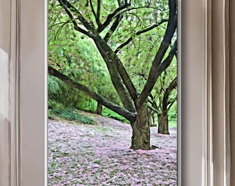 Pintura de flor de cerezo: Impresión o lienzo de paisaje floral impresionista