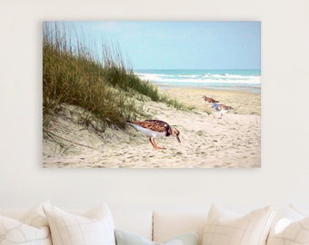 Sandpipers, Sandpiper Sand Dunes, Beach House Art, Coastal Art Gift, Seascape,Modern Coastal Decor, Ocean Art, Framed/Unframed-Prints/Canvas