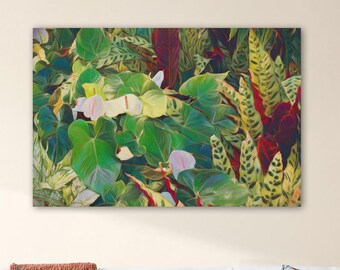 Anthurium Botanical Art Print: Tropical Island Decor