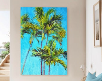 Tropical Palm Tree Art Print: Modern Coastal Wall Decor