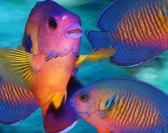 angel fish painting etsy
