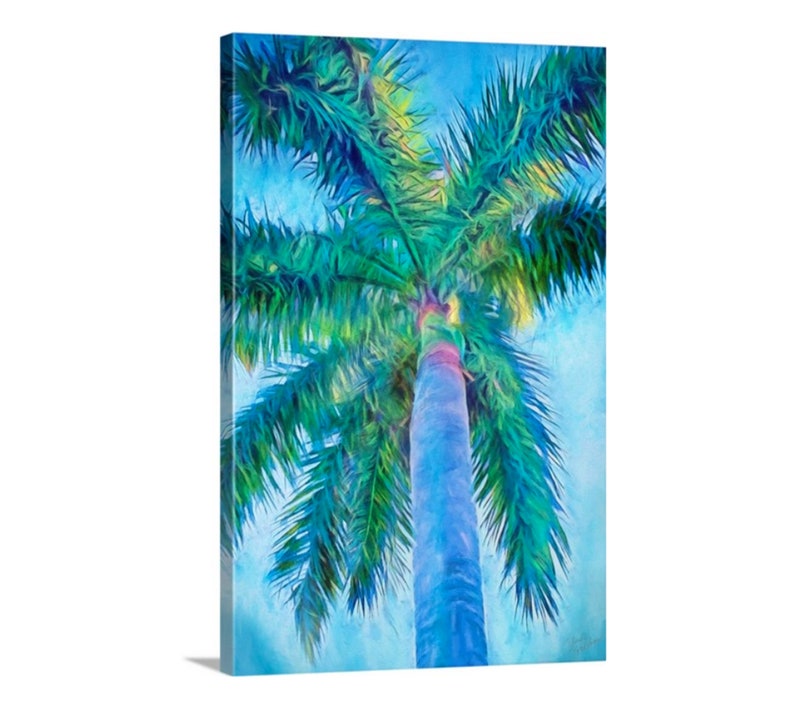 Palm Art Palm Painting III Blue Palm Fine Art Prints | Etsy