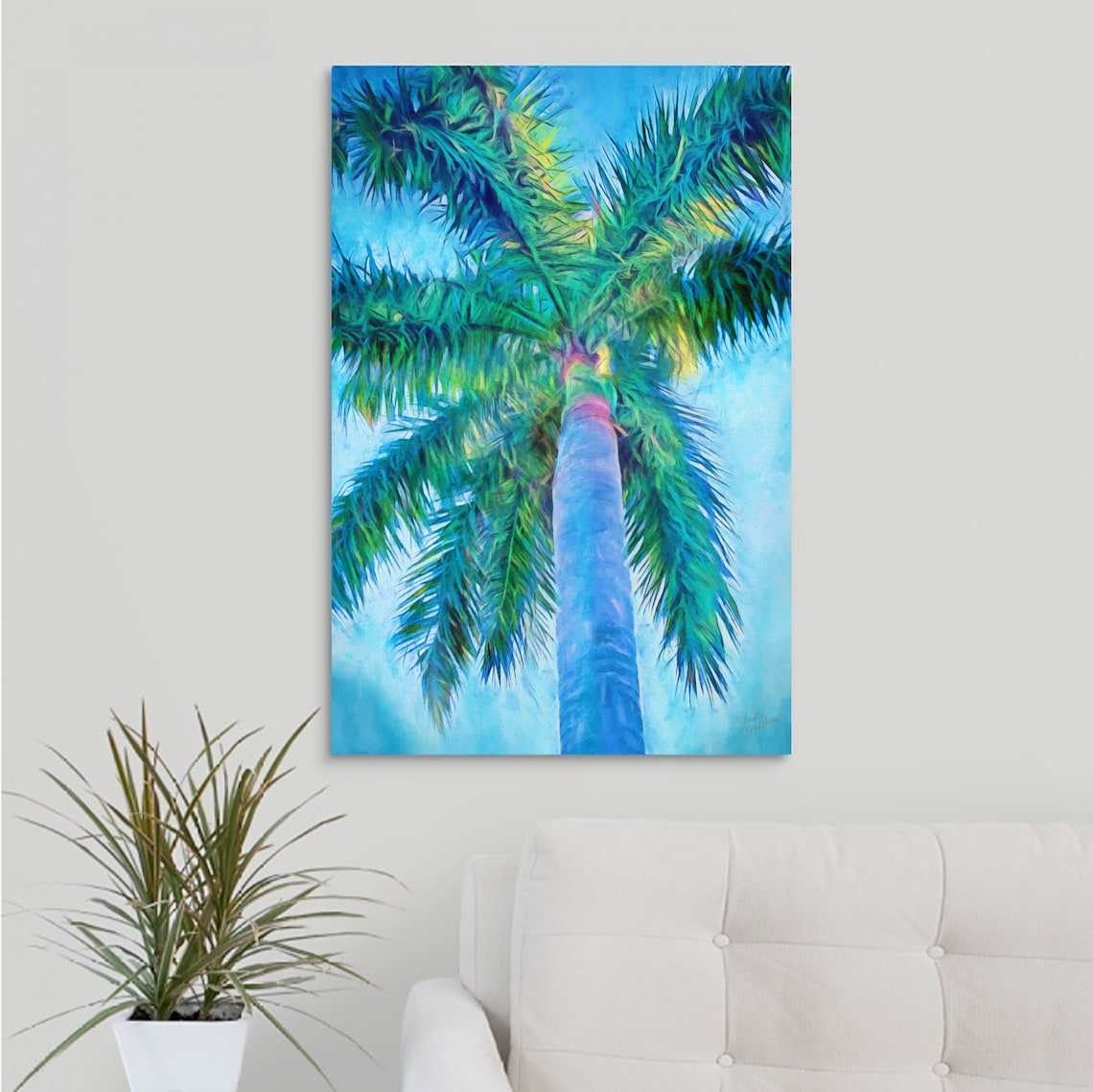 Palm Art Palm Painting III Blue Palm Fine Art Prints Etsy