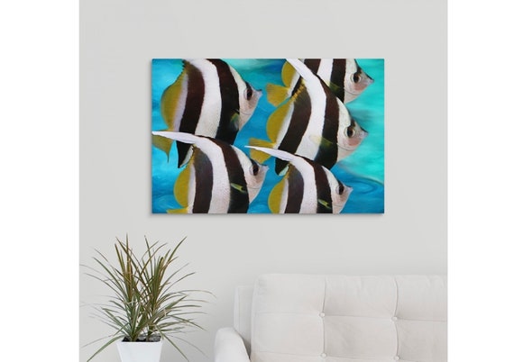 Seashell Art Nautical Beach Decor FramedUnframed Canvas or Fine Art Print Contemporary Coastal Art Seashell Painting Sea Fan /& Shells