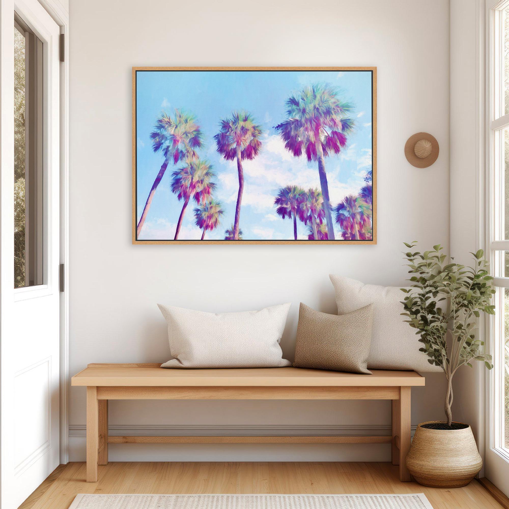 Tropical Palm Tree Print or Canvas: Coastal Beach, Framed/unframed