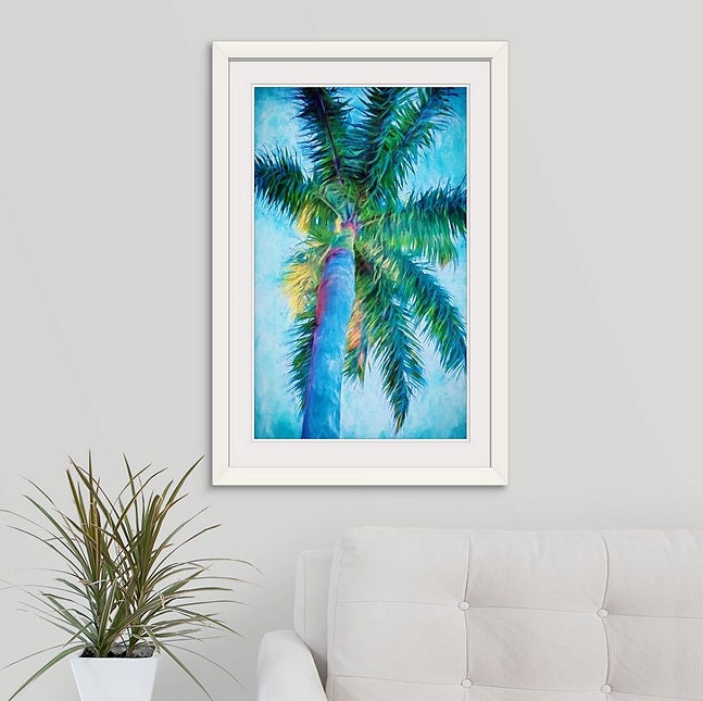 Palm Art Palm Painting II Blue Palm Fine Art Prints | Etsy