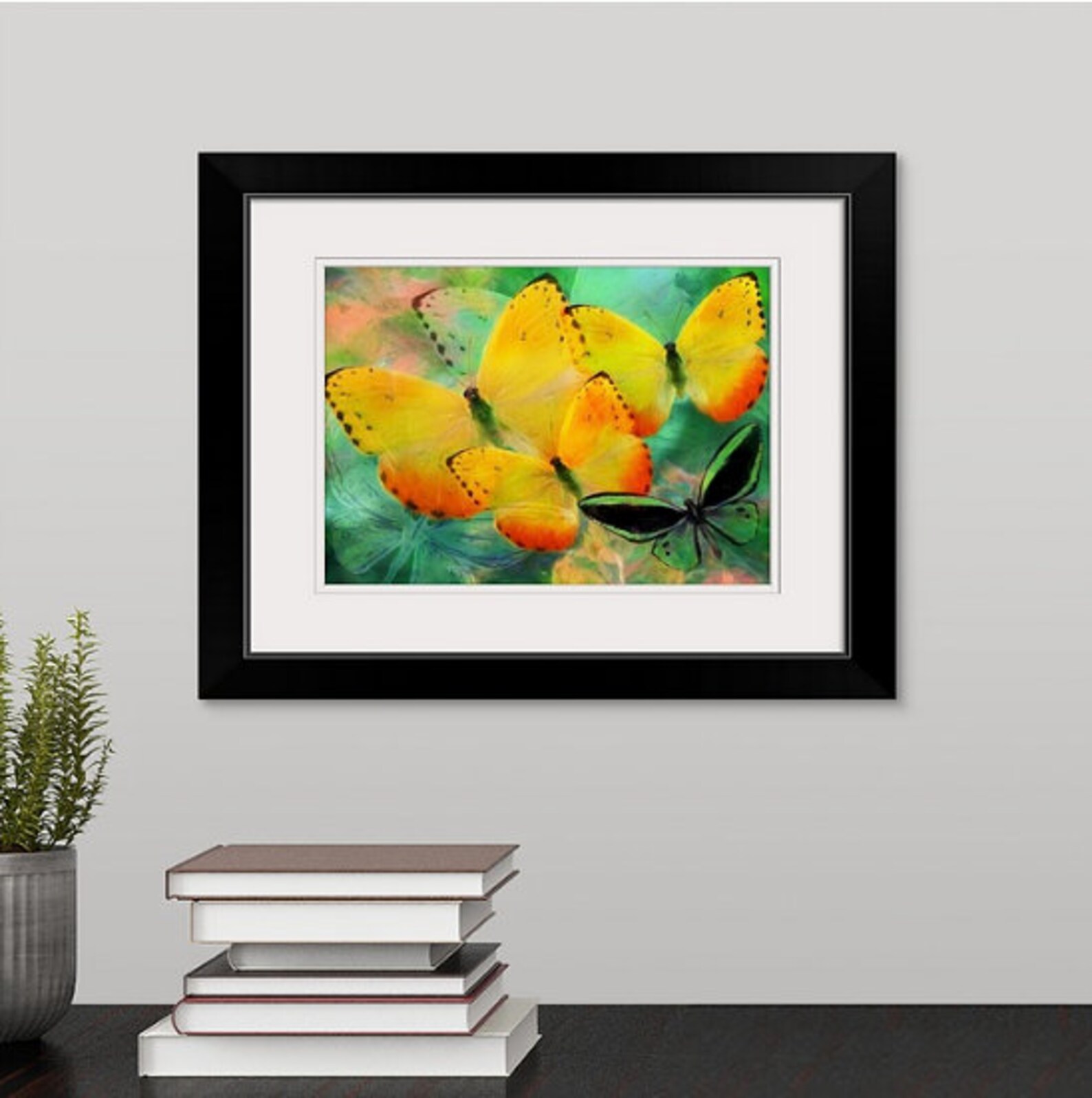 Yellow Butterfly Wall Art Butterflies Gift Butterfly Lover Etsy