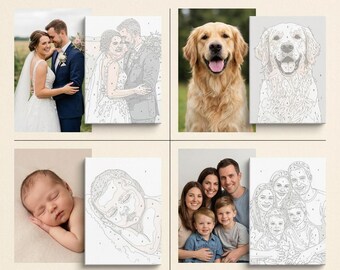 Personalisiertes Mal nach Zahlen aus DEINEM Foto ⋅ Custom Paint by Numbers ⋅ Portrait Tier Hochzeit Geschenk ⋅ Digital PDF SVG