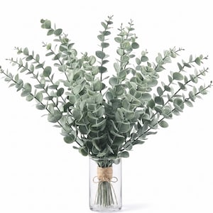 Artificial Eucalyptus Stems, Set of 10-50 Fake Eucalyptus Branches, Boho Wedding Decor, DIY Bridal Bouquet, Rustic Greenery, Fake Eucalyptus