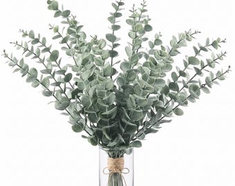 Artificial Eucalyptus Stems, Set of 10-50 Faux Eucalyptus Branches, Boho Wedding Decor, DIY Bridal Bouquet, Rustic Greenery, Fake Eucalyptus