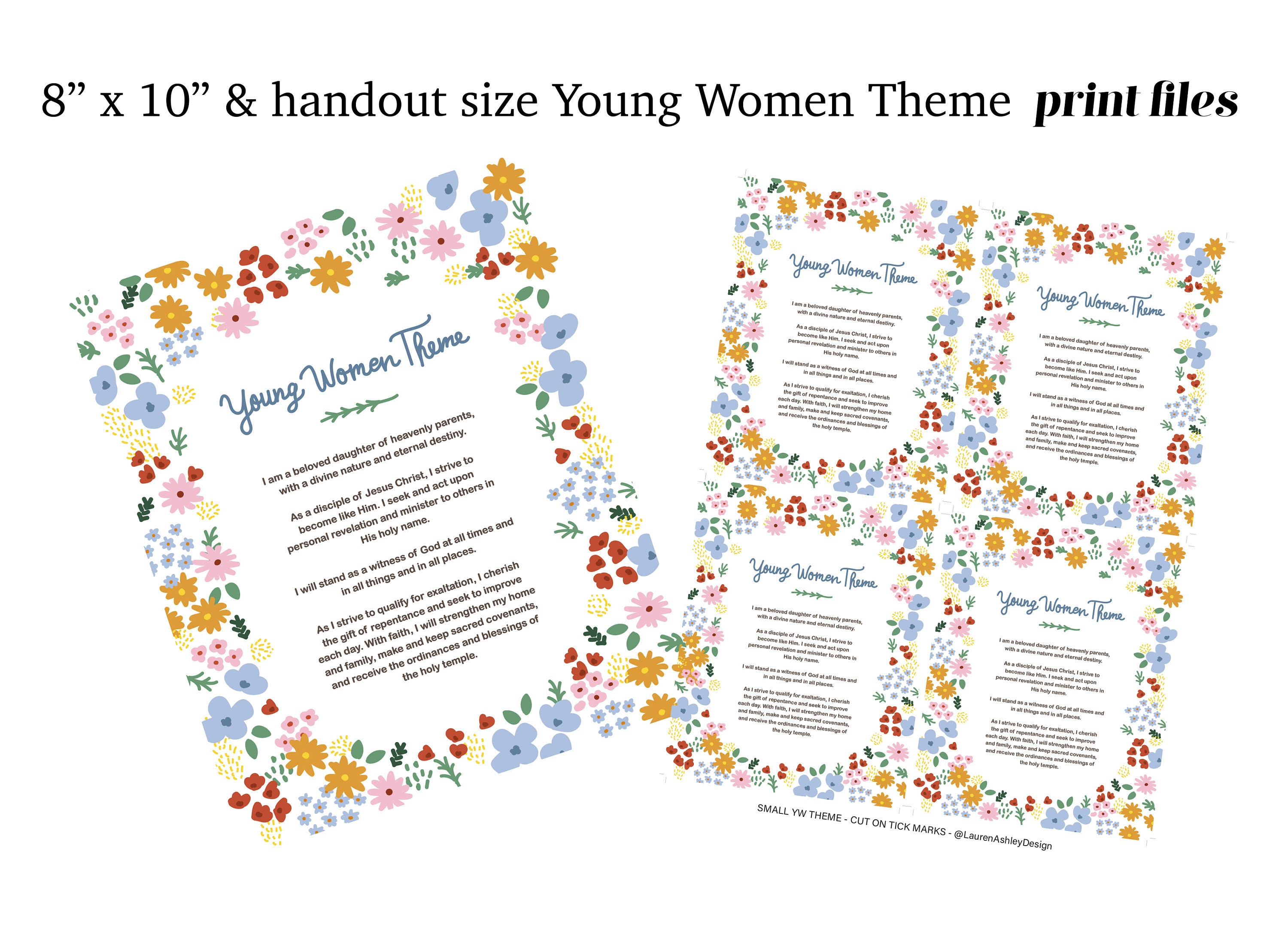 Young Women's Theme LDS Printable, Digital Download, Modern Lds Art ...