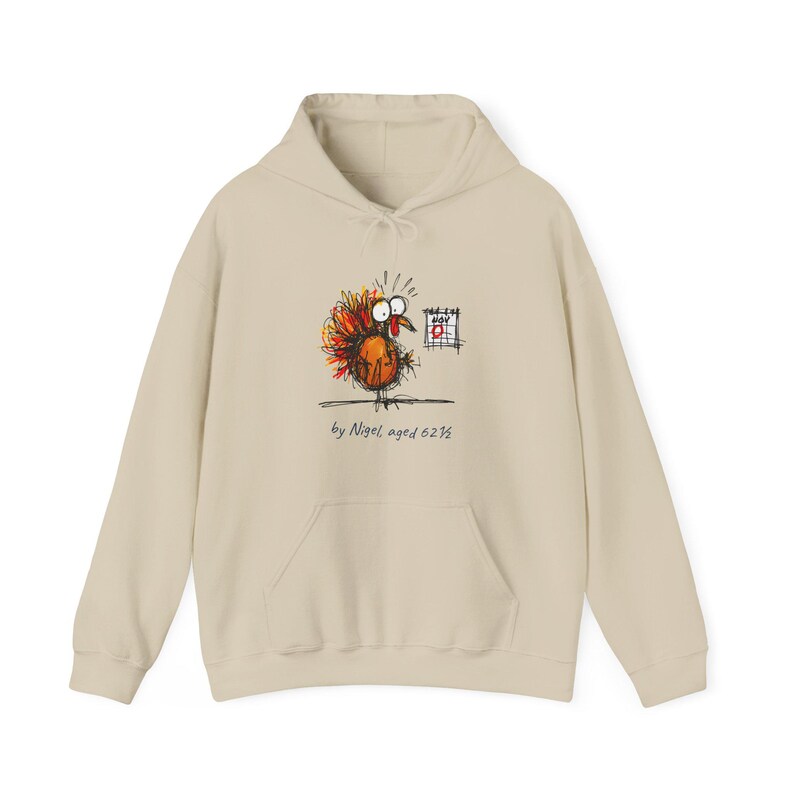 Funny Thanksgiving Turkey Hoodie | Worried Turkey Calendar Hoodie | Thanksgiving Joke Gift | Turkey Day Humor | Almost Athletic Club image 5