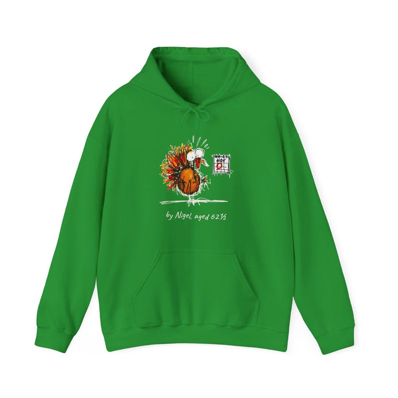 Funny Thanksgiving Turkey Hoodie | Worried Turkey Calendar Hoodie | Thanksgiving Joke Gift | Turkey Day Humor | Almost Athletic Club image 12