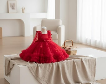 Vestito da principessa farfalla per bambina, tutù per compleanno, abito da festa per neonati, vestito per matrimonio.
