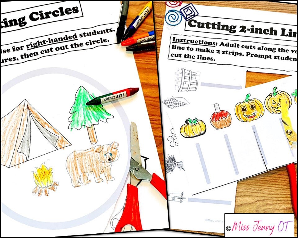 Printable Preschool Scissors Cutting Practice Worksheets - Miss Jenny OT