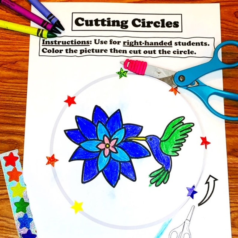 Cutting Practice Worksheets for Occupational Therapy Spring Etsy