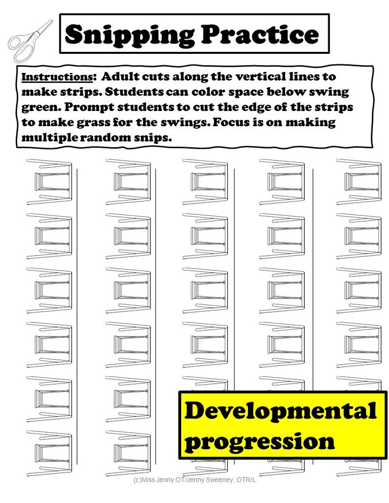 Cutting Practice Worksheets for Occupational Therapy Spring - Etsy