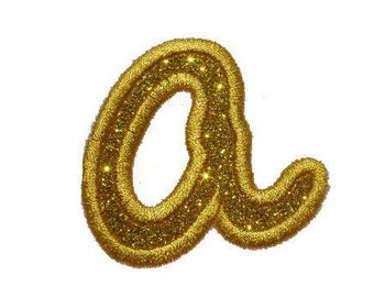 Script Lower Case Vinyl Letter Choice A - Z Font Patch NO GLITTER MESS GL192