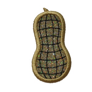 Peanut 3 inch Sparkle Glitter Patch -  Iron or Sew on Vinyl - NO GLITTER MESS ! GL268