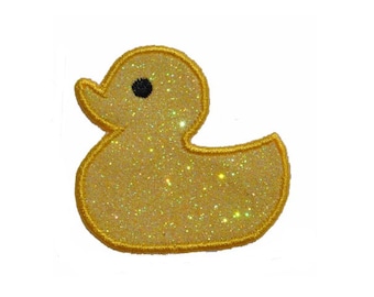 Rubber Duck Ducky Glitter Iron on Embroidered Patch! GL29 (H)