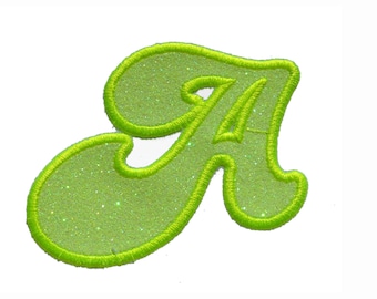 Keep On Truckin Banana Split Monogram Formal Vinyl Fabric Letter Patch -  Iron on or Sew on Vinyl - NO GLITTER MESS ! GL344