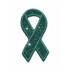Awareness Ribbon Glitter patch Cancer Awareness Patch Embroidered Custom Color Glitter Patch Iron On Patch No Glitter Mess GL293