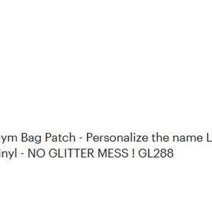 Custom Dance Gym Bag Patch Personalized name Glitter Patch Dance Team Patch Backpack patch Iron on Sew on Vinyl NO GLITTER MESS GL288 image 2