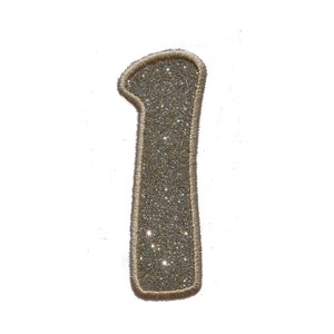Number Glitter Patch Prince George Wide Font Numbers Glitter Sparkle Letter Patch Iron on Sew on Birthday NO GLITTER MESS! GL299