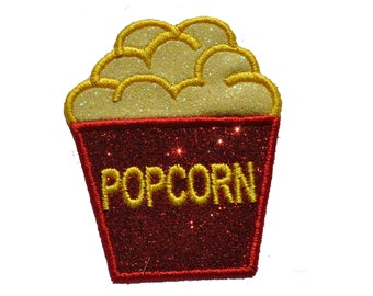 Popcorn 3 pouces Sparkle Glitter Patch - Fer ou coudre sur vinyle - PAS DE DÉSORDRE SCINTILLANT ! GL284