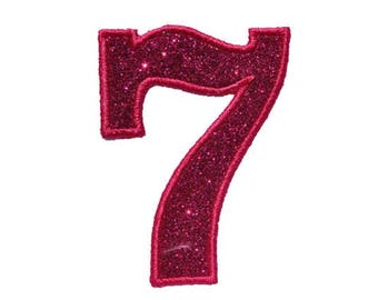 Headline Number Glitter Sparkle Letter Patch -  Iron on or Sew on Vinyl - NO GLITTER MESS ! GL171