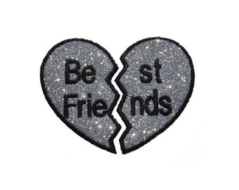 Best Friends BFF Glitter Patch - Iron or Sew on GL408