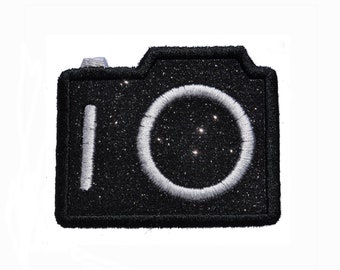 Camera Vintage Box Sparkle Glitter Patch -  Iron or Sew on Vinyl - NO GLITTER MESS ! GL354 (H)